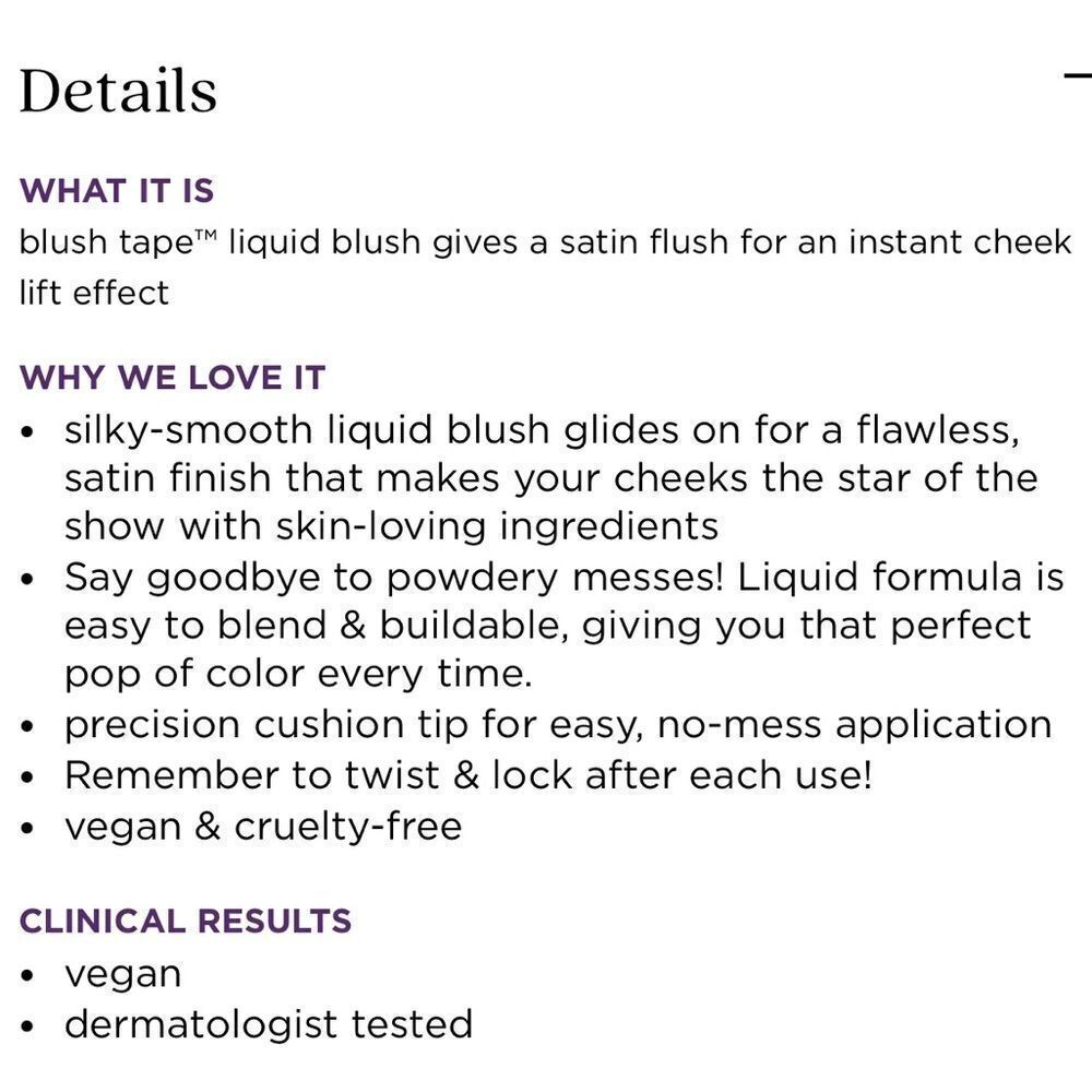 🌻 Tarte Satin Fuchsia Blush Tape Liquid Blush New FullSz - Picture 10 of 10
